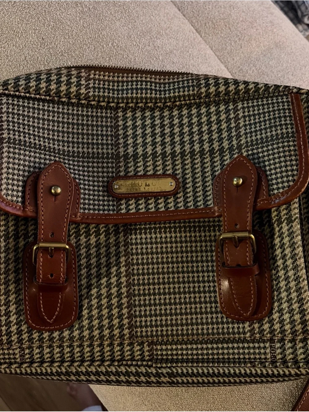 Vintage by Ralph Lauren Houndstooth Messenger Bag with pockets - Picture 4 of 11
